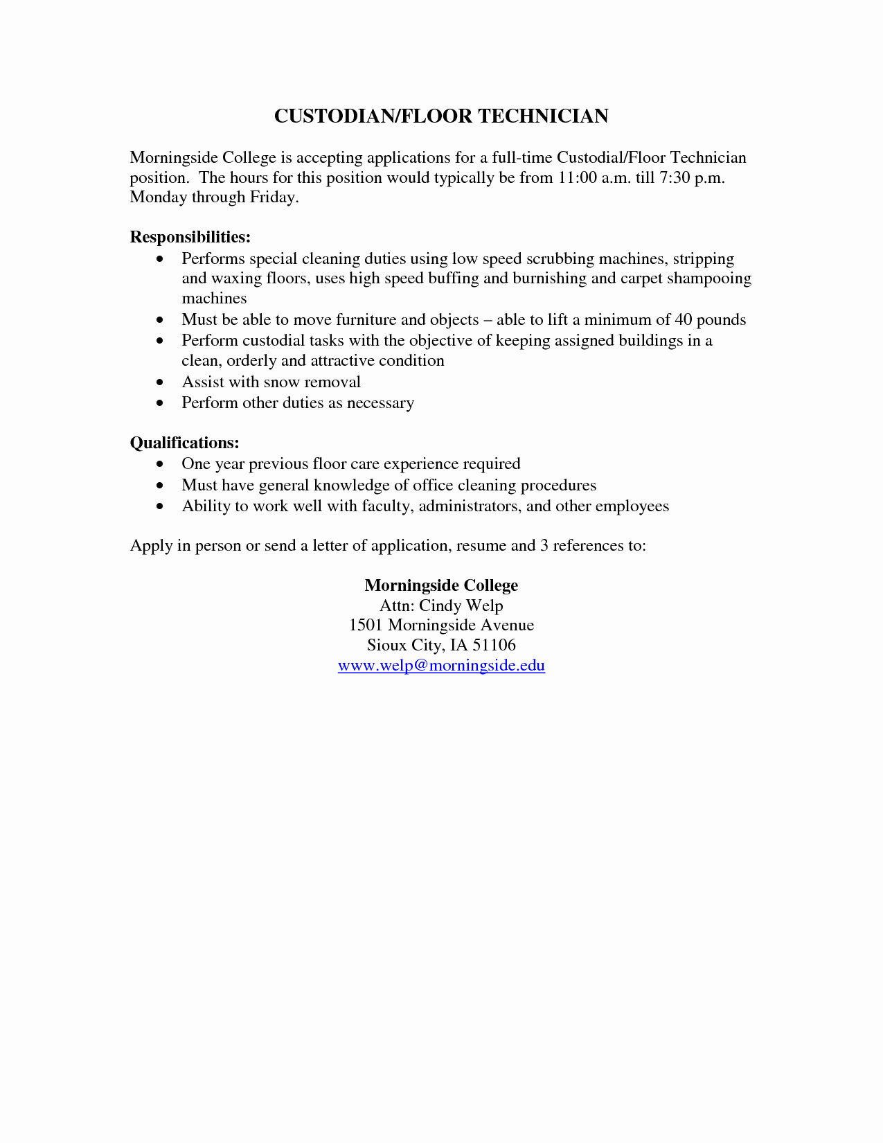 Example Of Resume for Cleaning Job Samplebusinessresume