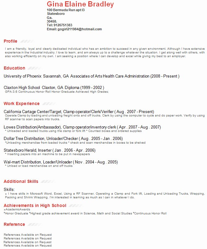 Example Resume Example Resume Profile Section