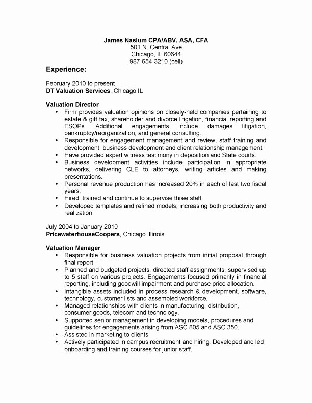 Example Resume Example Resume with Bullet Points