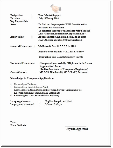 Example Resume format for Student Best Resume Collection
