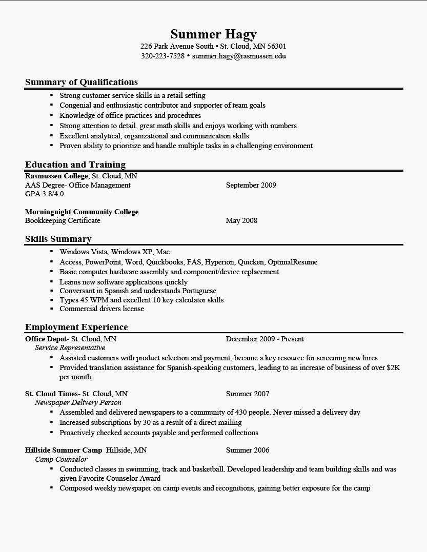 Example Resumes for Any Job Resume Template