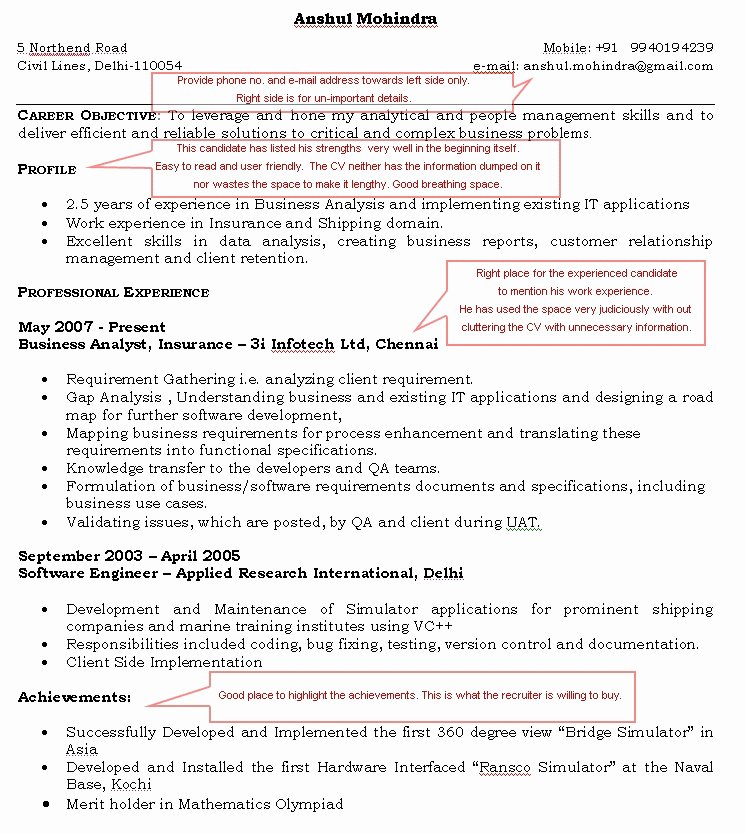 Good Examples Of Resumes | Latter Example Template