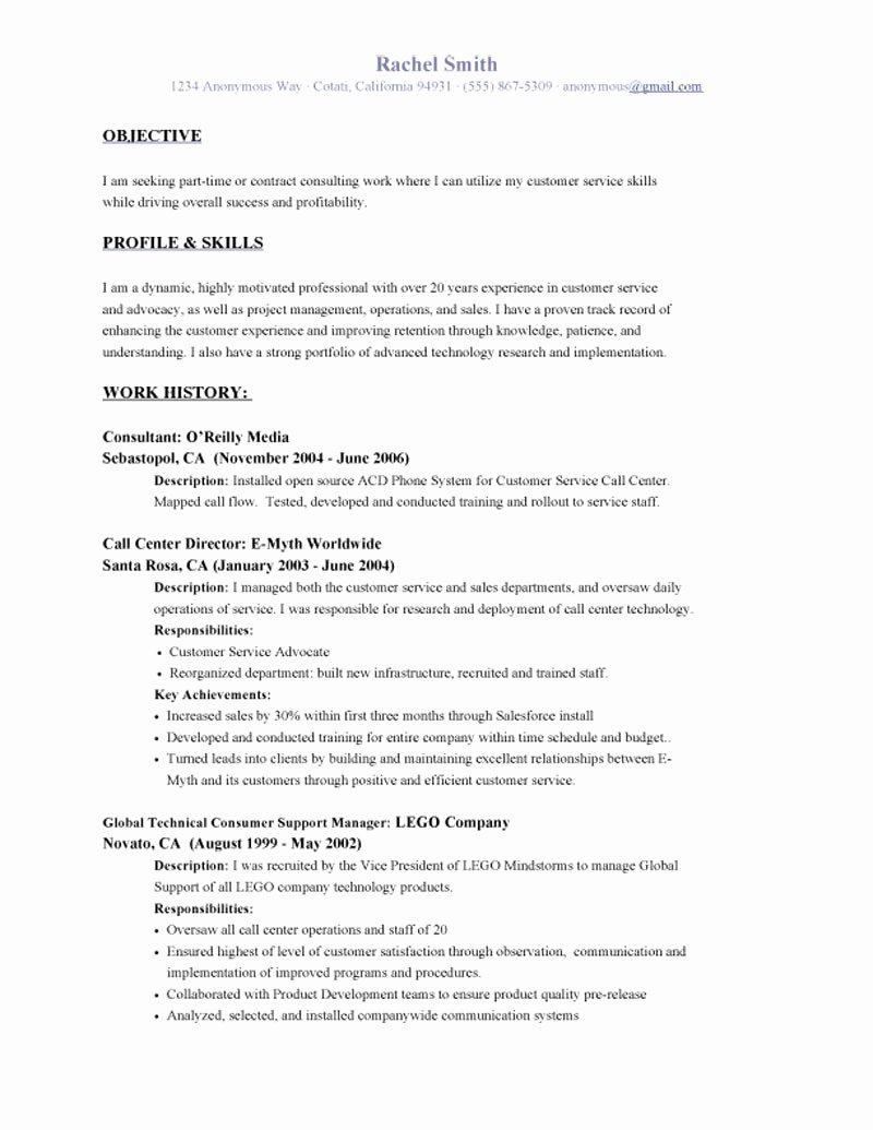 Examples A Objective A Resume – Perfect Resume format