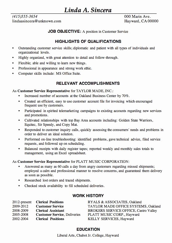 Examples Excellent Resumes F Resume