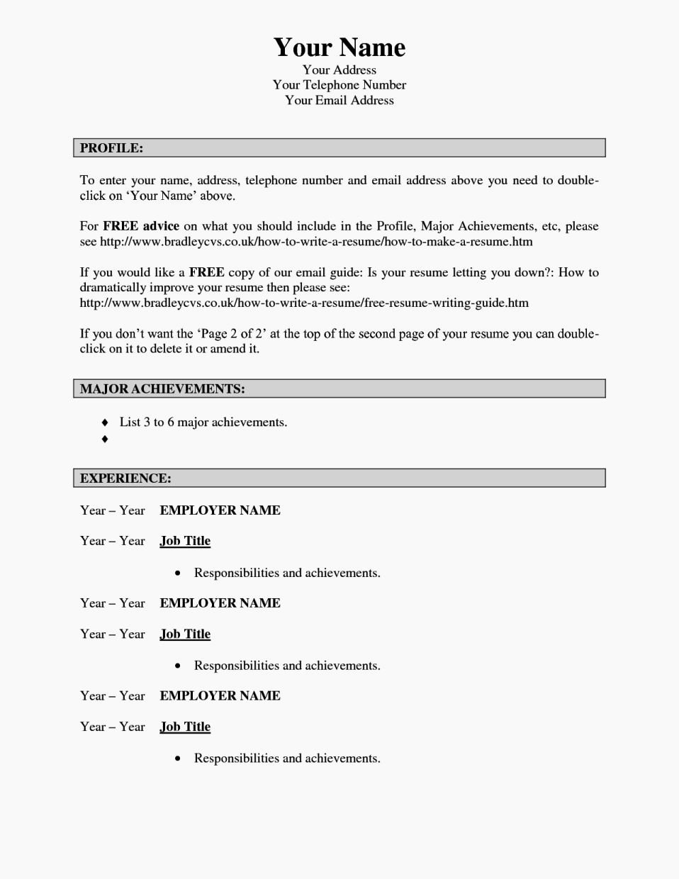 Examples How to Make A Resume