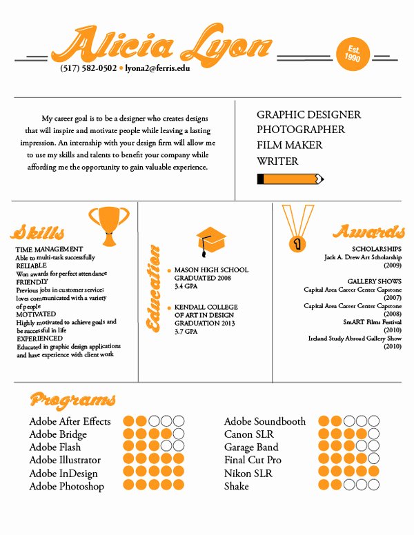 Examples Of Creative Graphic Design Resumes Infographics 2012