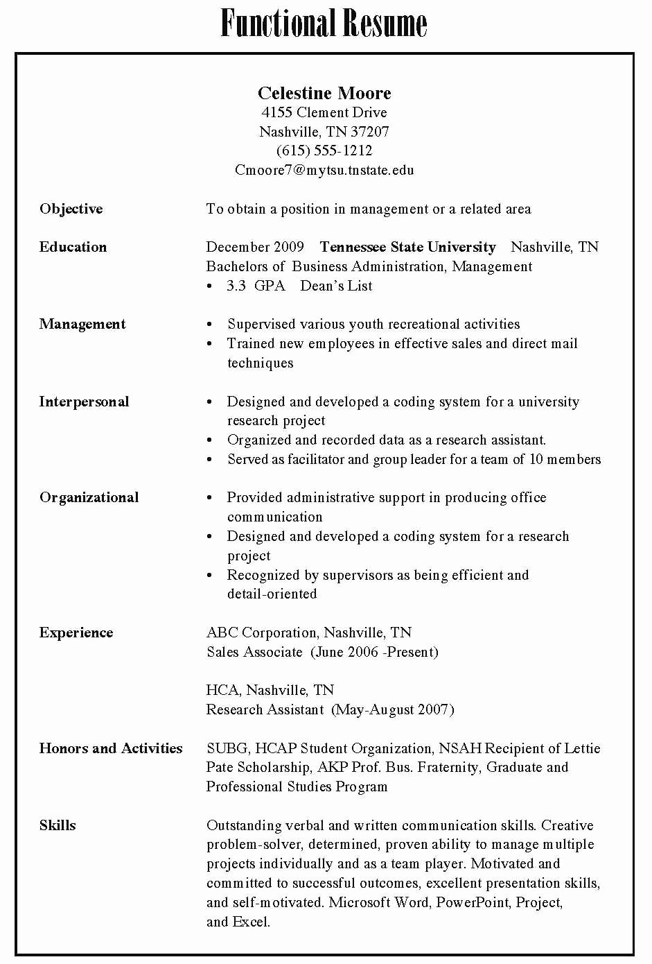 examples of types of resumes