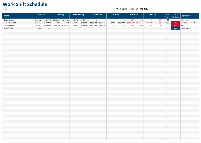 Excel 24 Hour Shift Schedule Template Templates Data