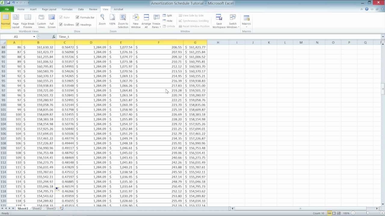 Excel Amortization Template 2010 Calculate Mortgage Loan
