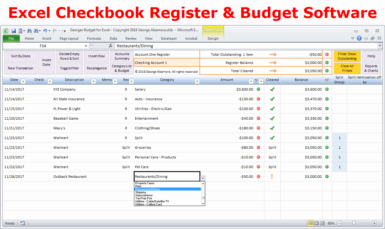 Excel Bud Spreadsheet