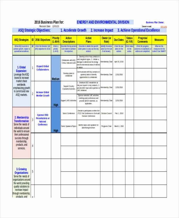 Startup Business Plan Template Excel