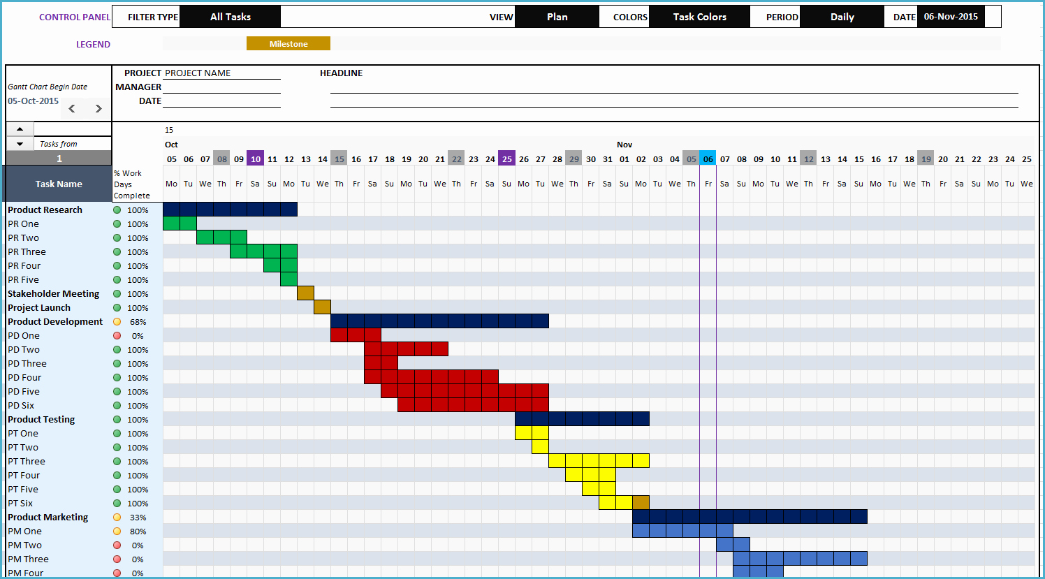 excel calendar gantt chart template 61