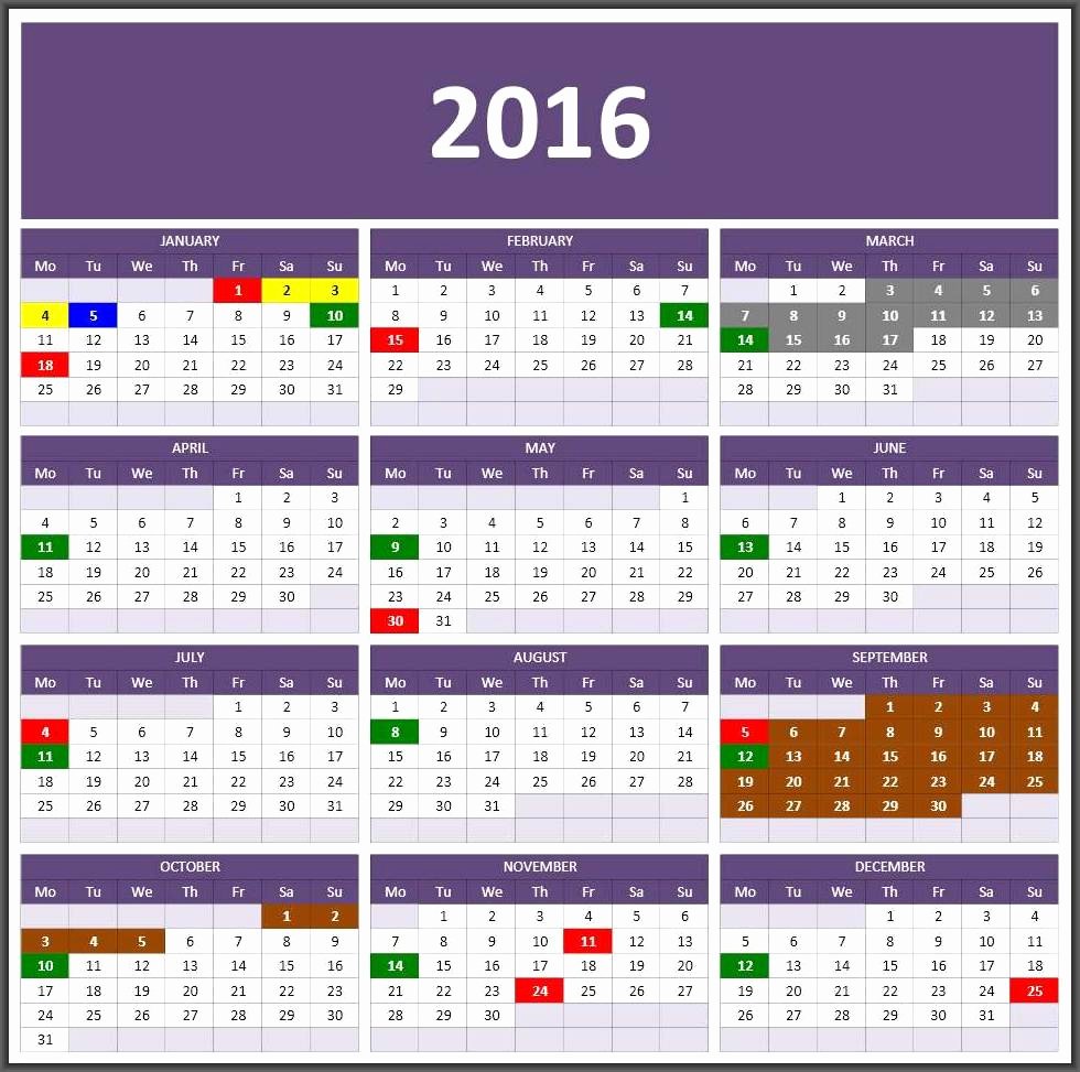 Excel Calendars