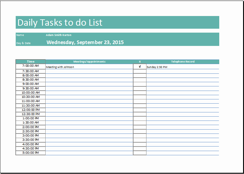 Excel Daily Task to Do List Template Install