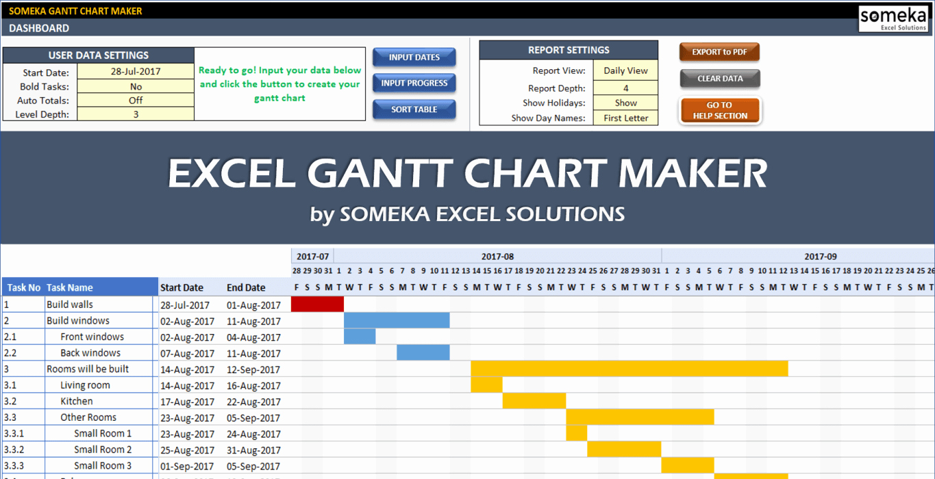 Excel Gantt Chart Maker Template Easily Create Your