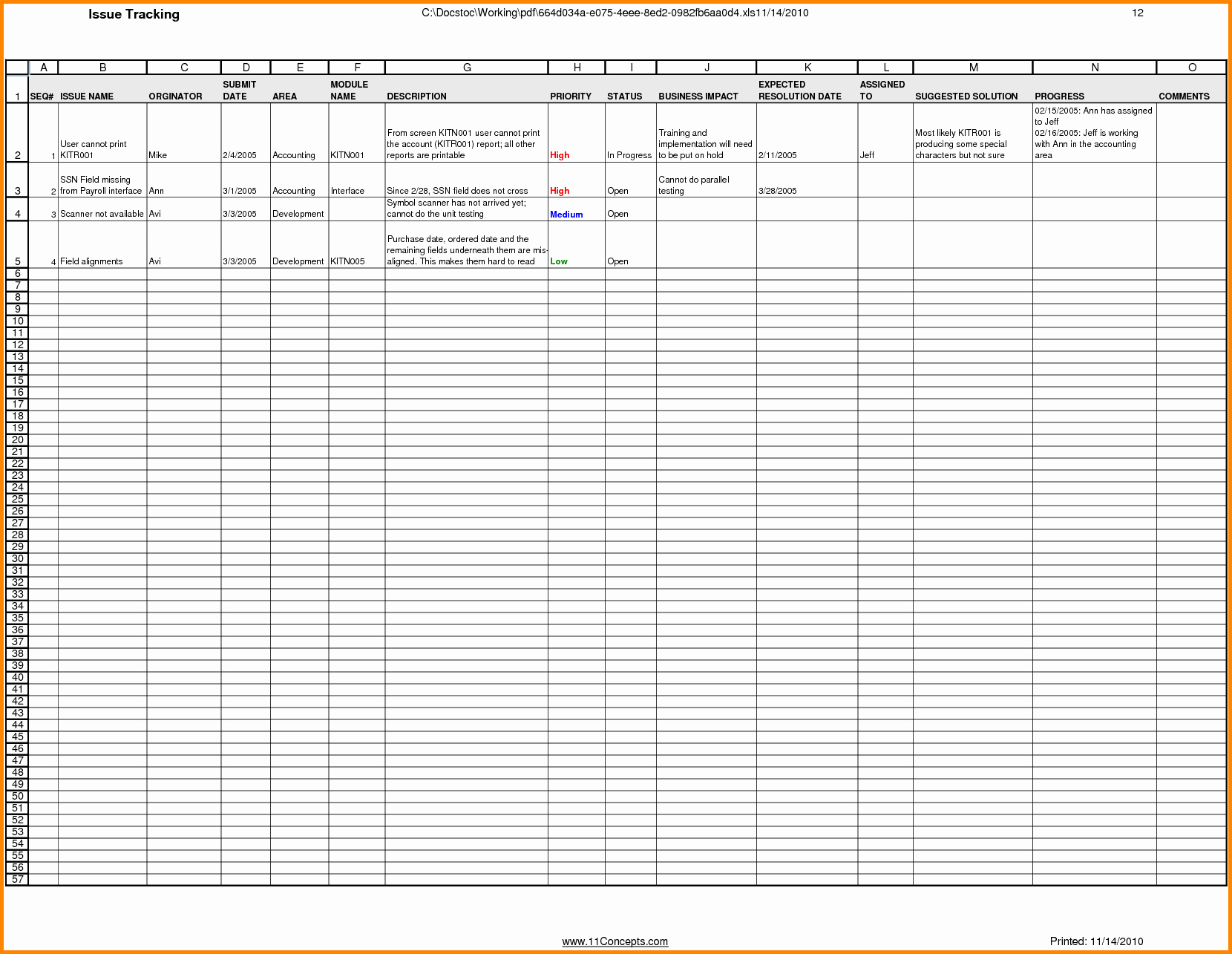 Issue Tracking Template Excel Latter Example Template