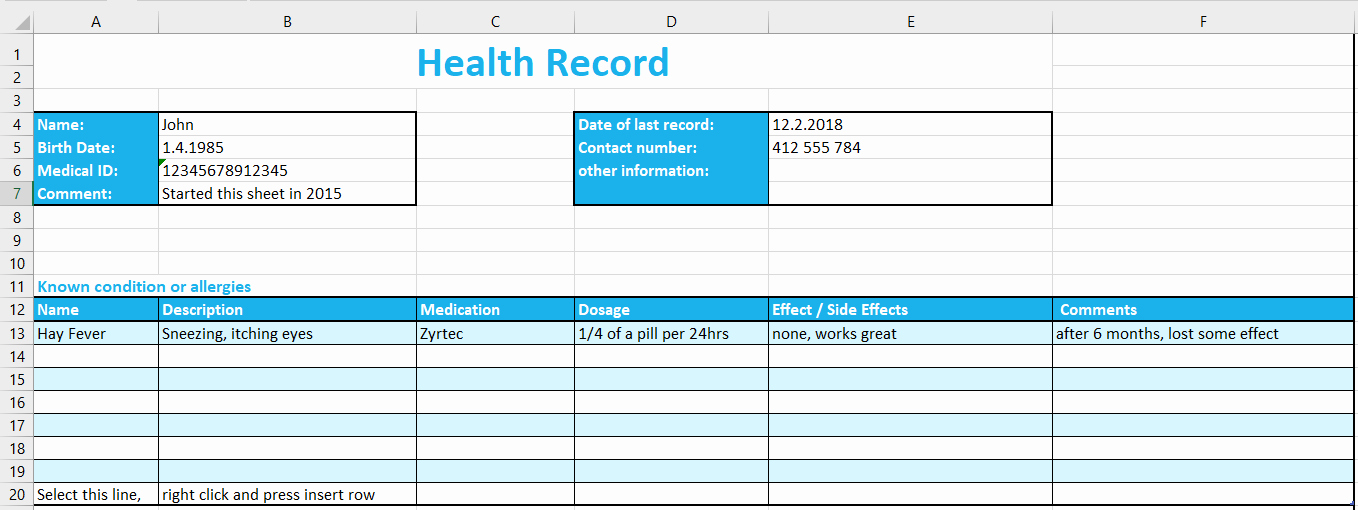 Excel Medical Chart Templates Drug Sheet Template Barca