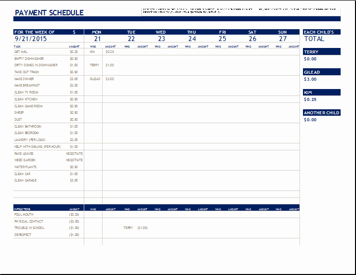 Excel Monthly Bill Payment Template Monthly Bud