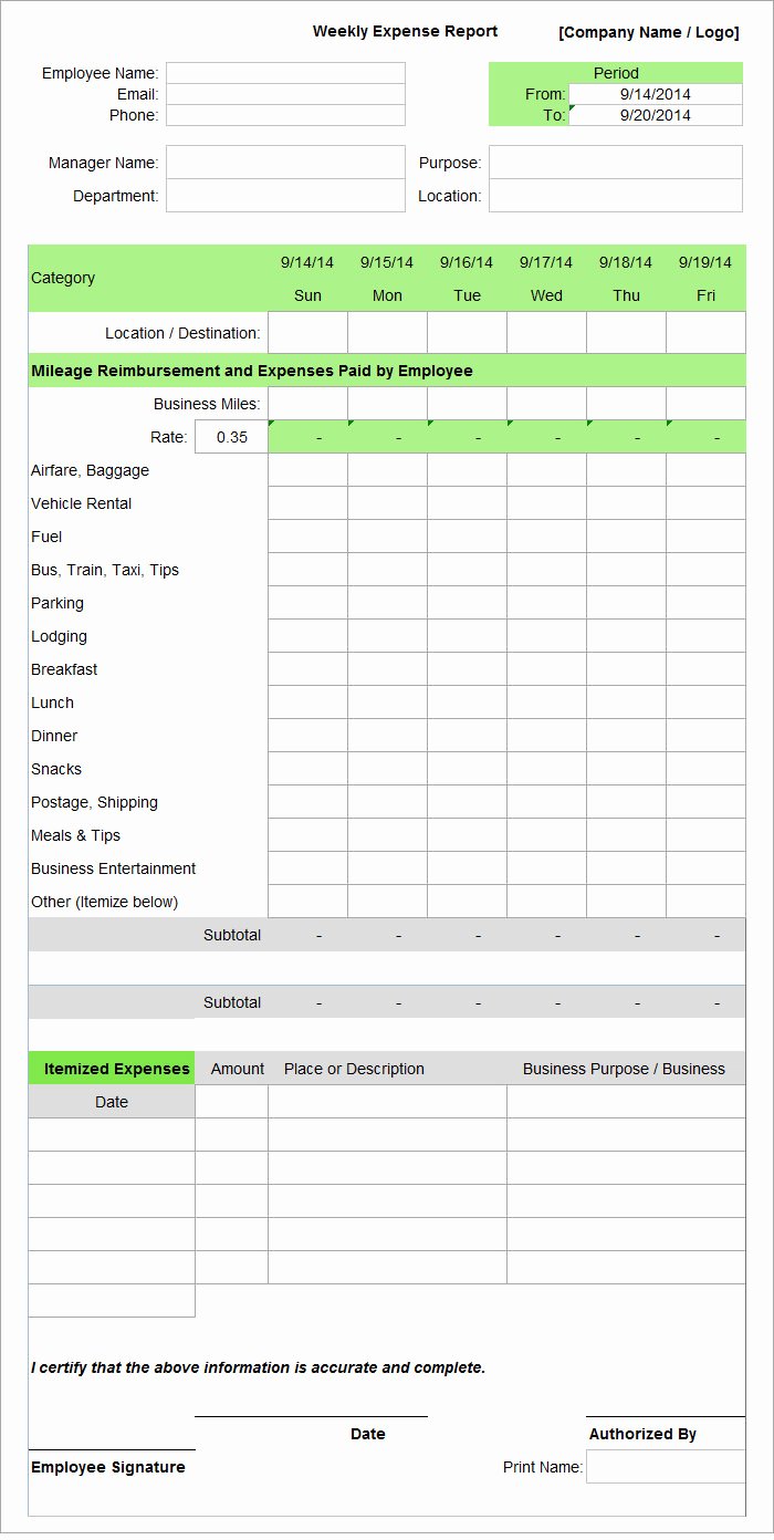 excel monthly expense report templates