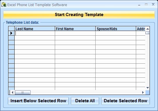 Excel Phone List Template software