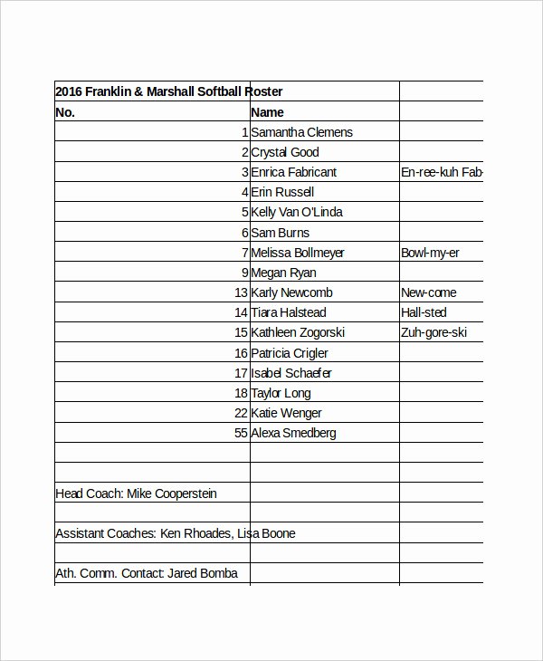 Excel Roster Template 5 Free Excel Documents Download