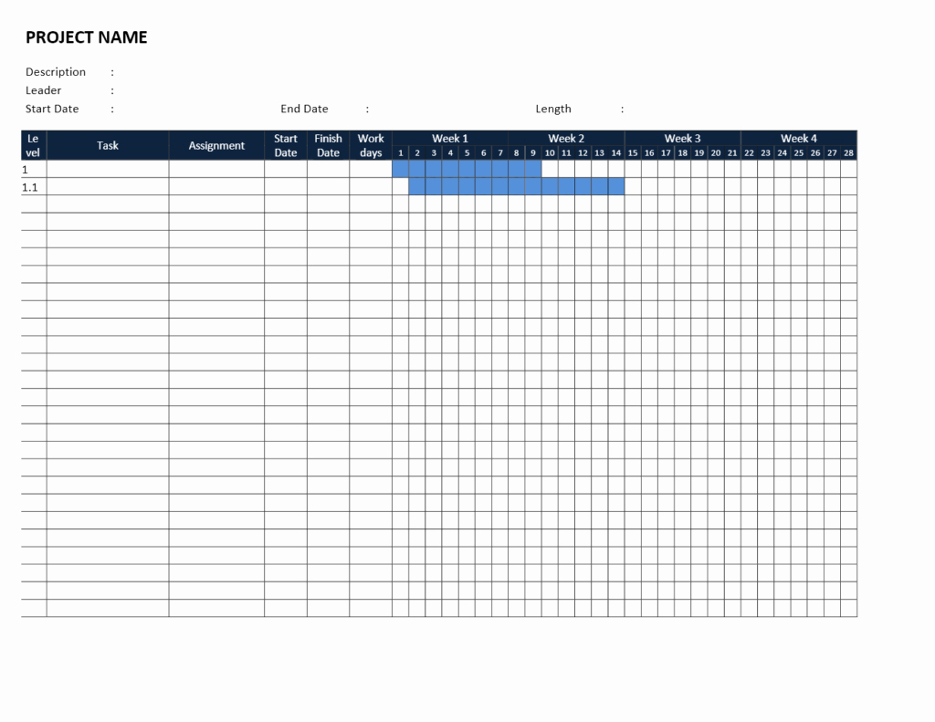 Excel Spreadsheet Gantt Chart Template Gantt Chart