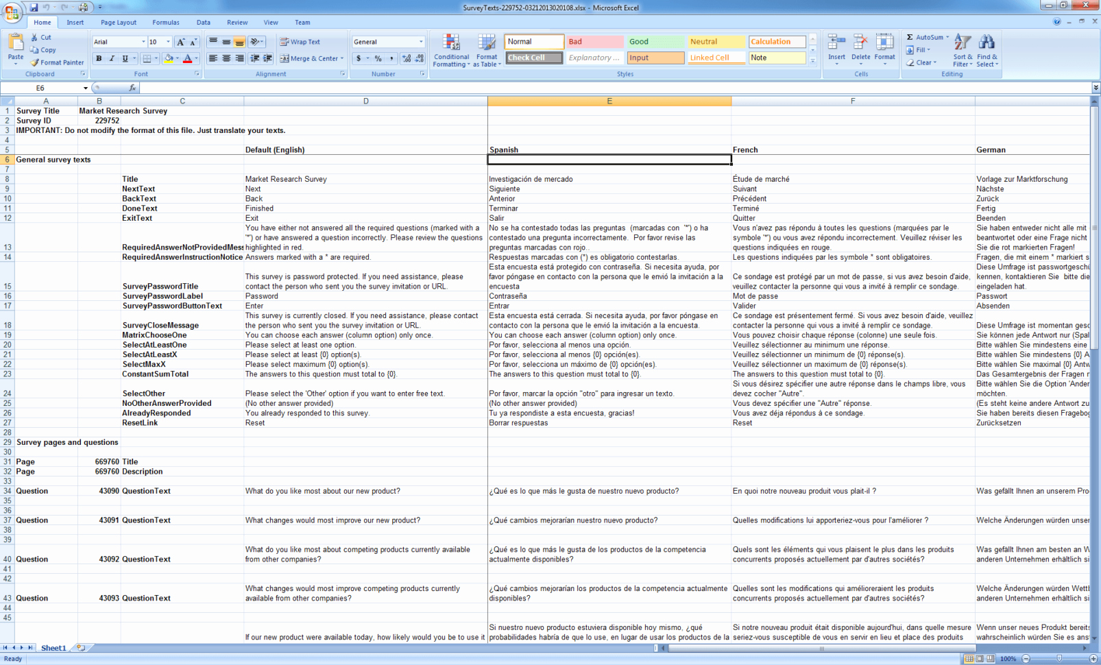 Survey Results Excel Template Letter Example Template