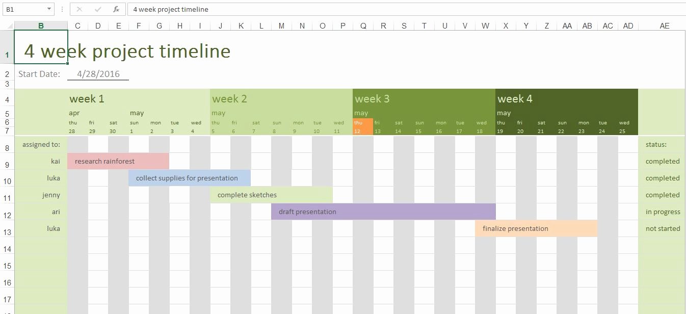 Excel Timeline Template Project Management