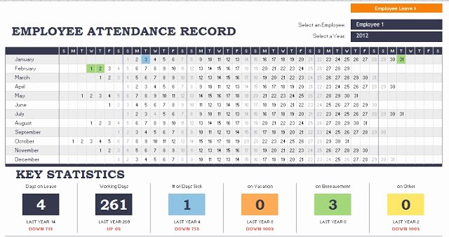 Excel Templates Free Download Employee attendance Record