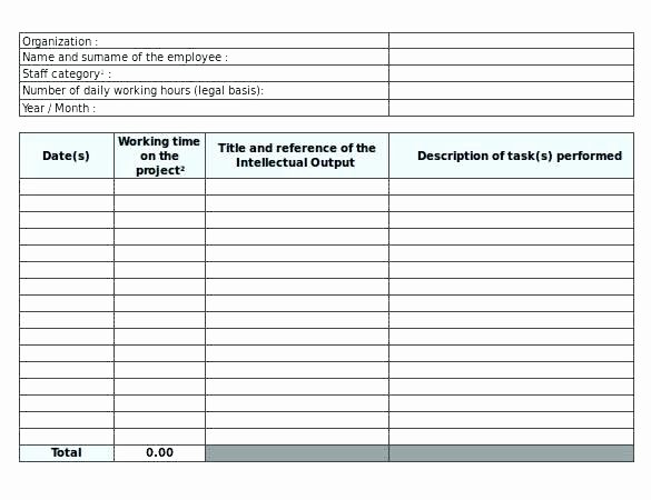 Excel Timesheet Template with Tasks – Ramauto