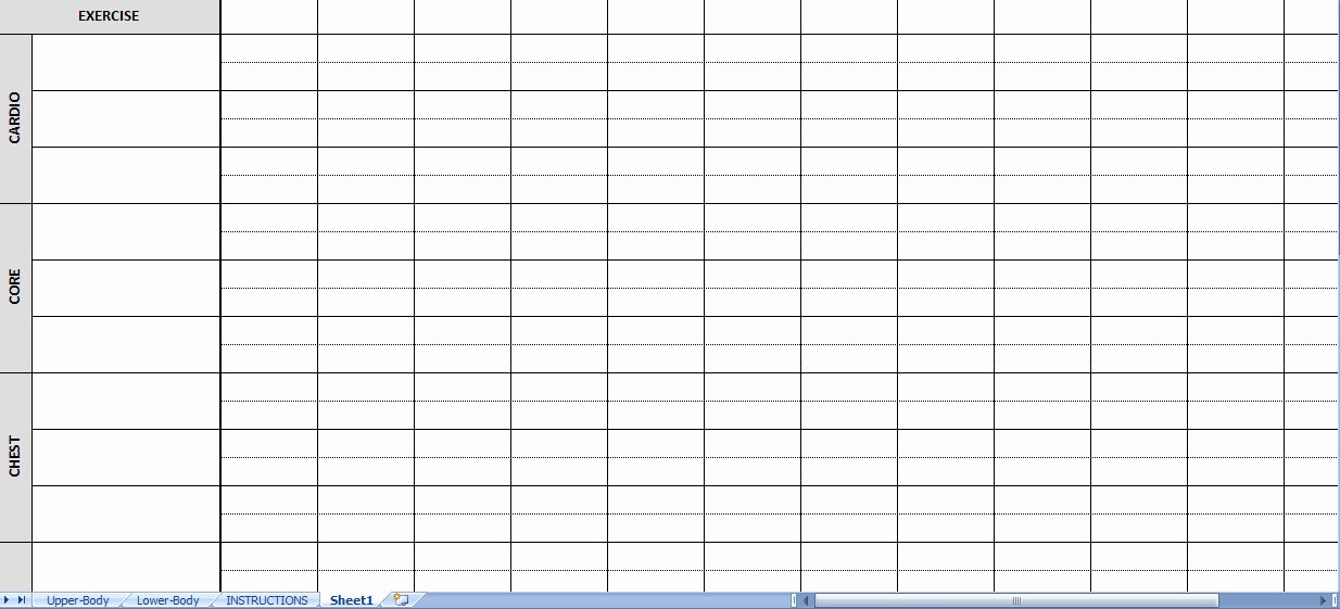 Excel Workout Routine Sheets