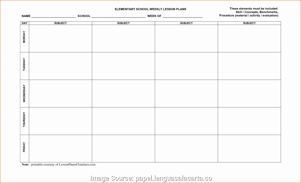 Excellent Free Lesson Plan Template Editable Weekly Plans