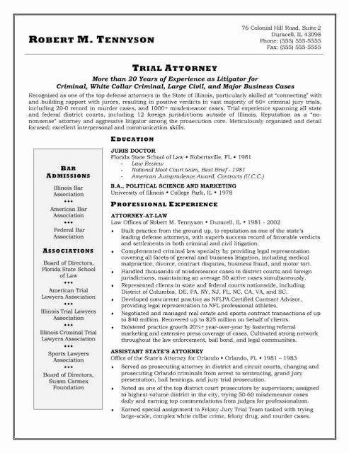 Excellent Resume for An attorney