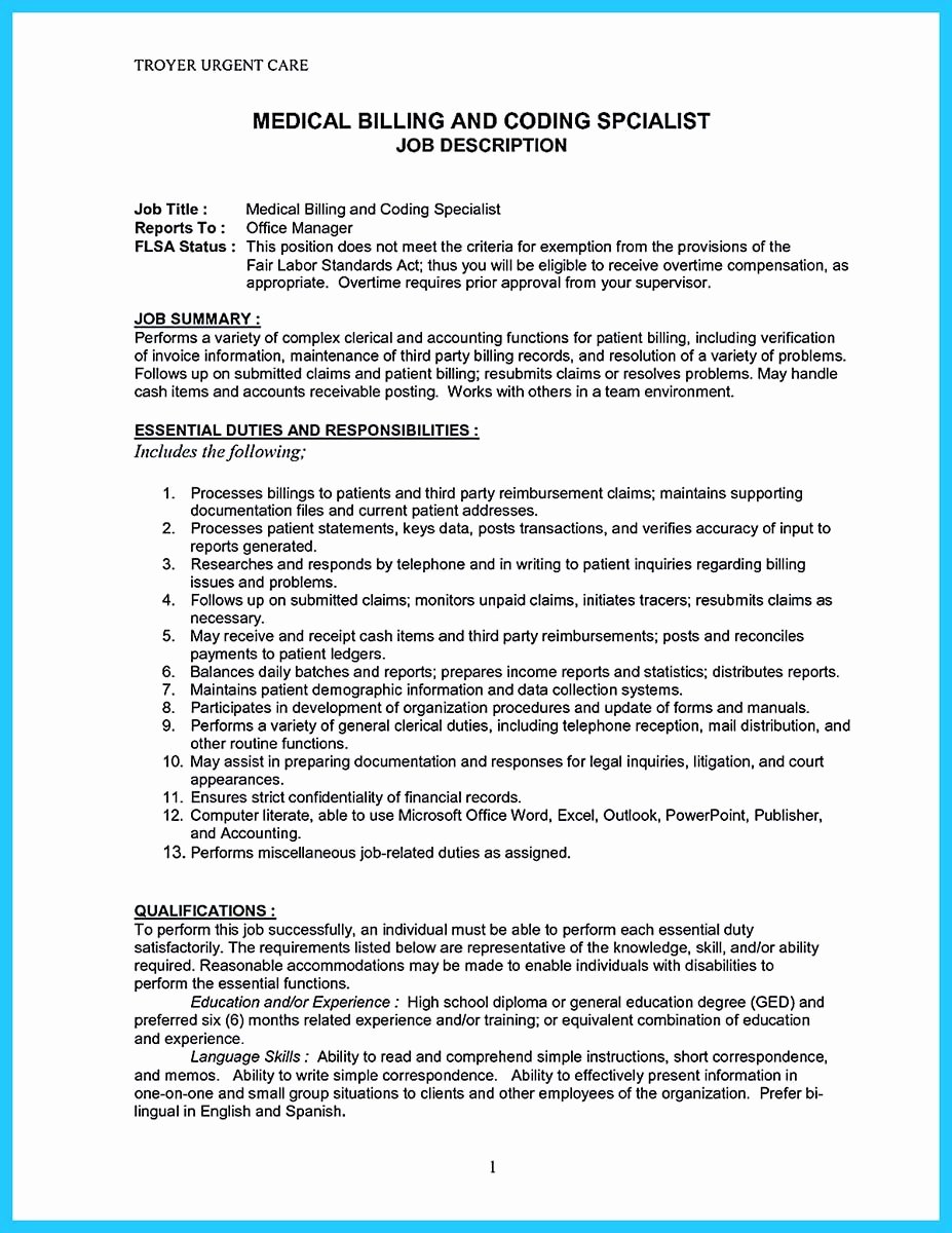Exciting Billing Specialist Resume that Brings the Job to You