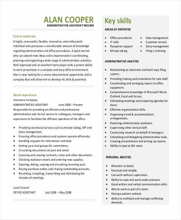 executive administrative assistant resume