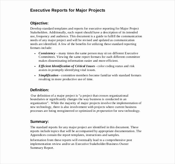 Executive Report Template 10 Free Sample Example