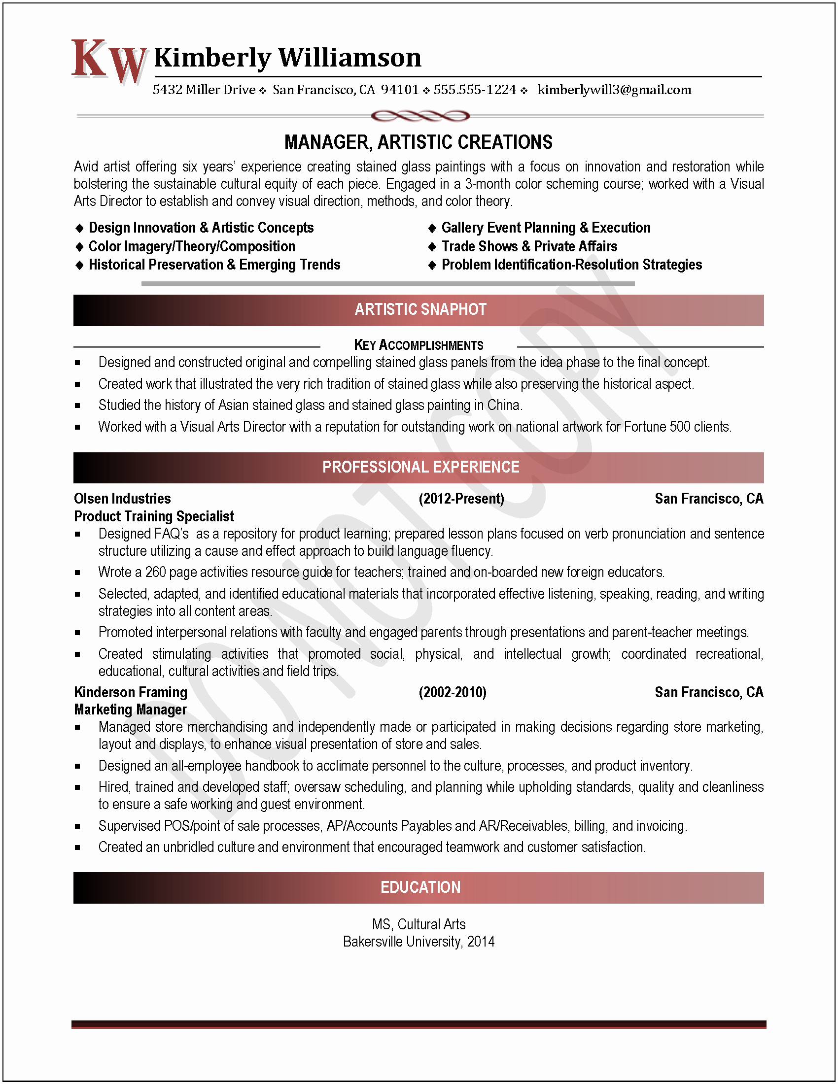 Exles Of Professional Resumes Search Results for