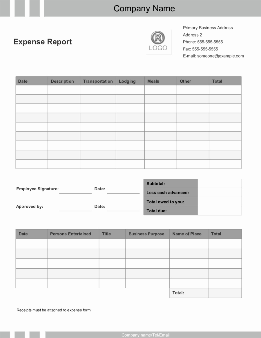Expense Report Free Sample Expense Report Template &amp; form