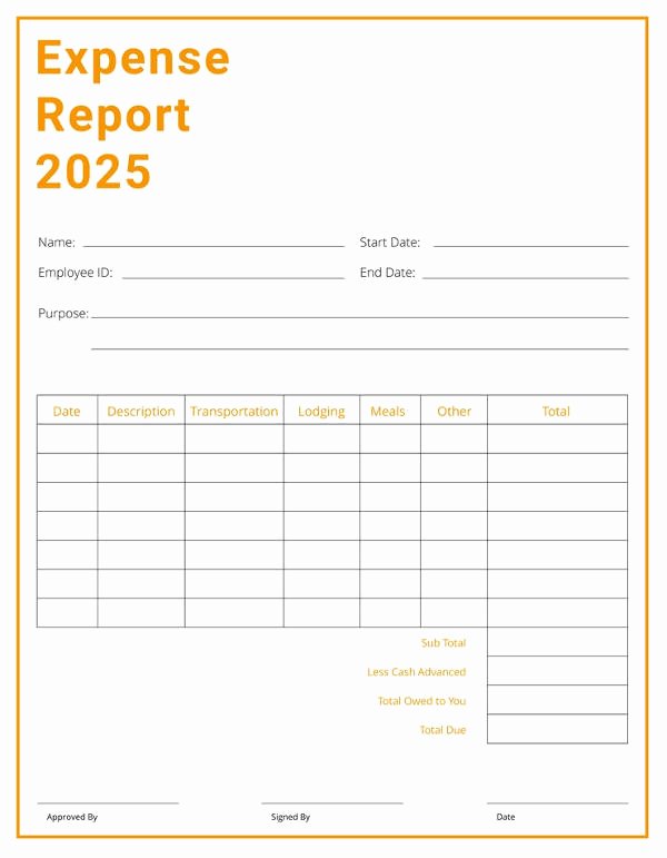 Expense Report Template 11 Free Sample Example format