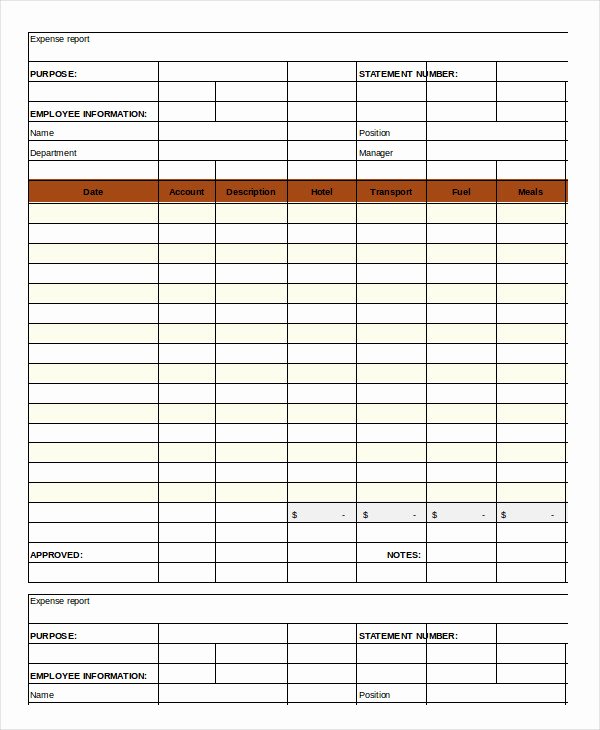 Expense Report Template 17 Free Sample Example format
