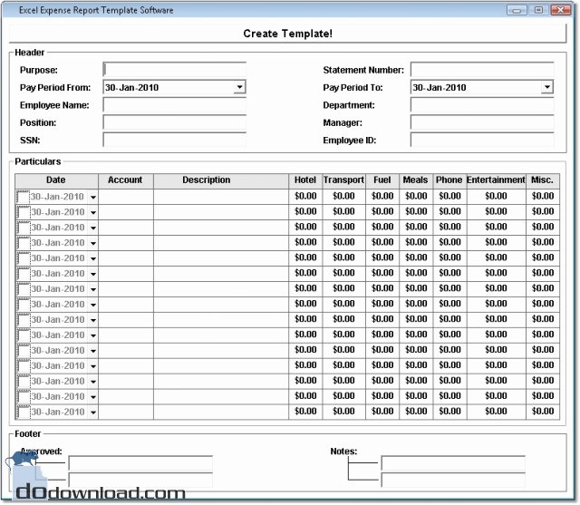 expense report template 2016