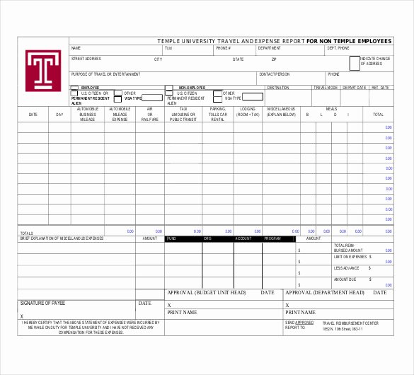 Expense Report Template Dc Design