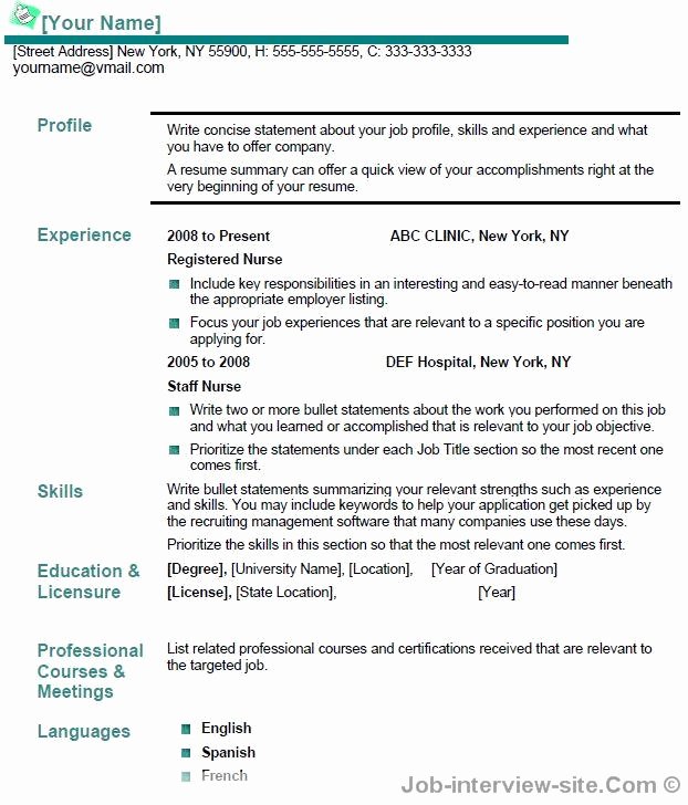 experienced nursing resume examples