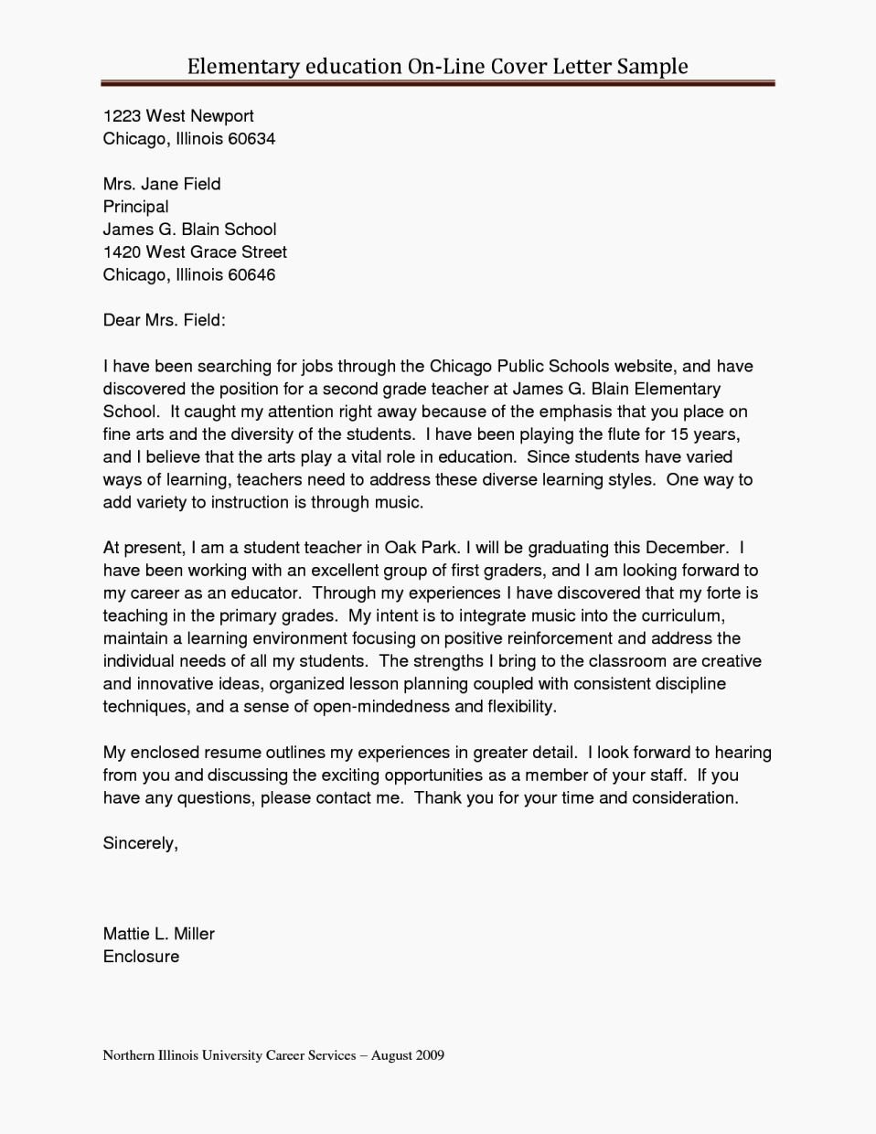 Experienced Teacher Cover Letter