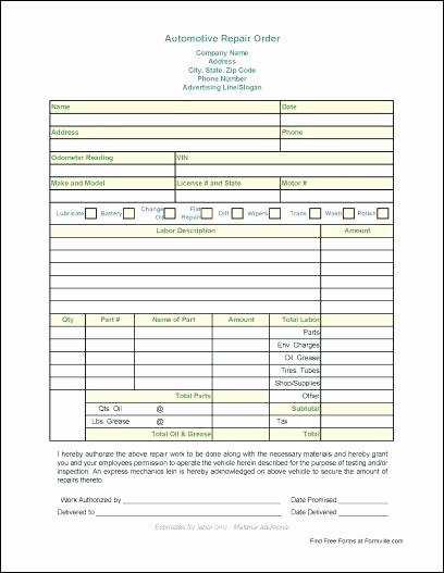 Extra Work order form Template Printable Best Word