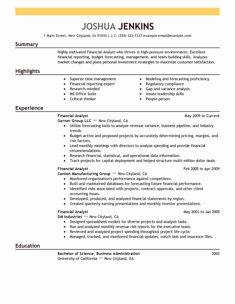 Eye Grabbing Analyst Resumes Samples