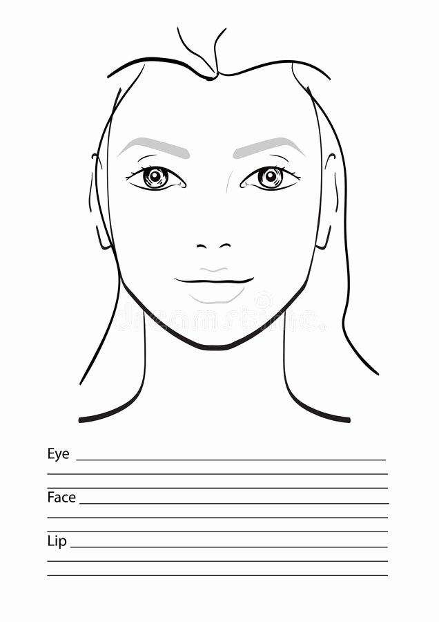 Face Chart Makeup Artist Blank Stock Illustration