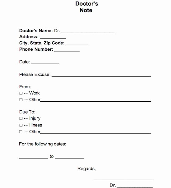 Fake Doctors Note Template – 27 Free Word Pot Pdf
