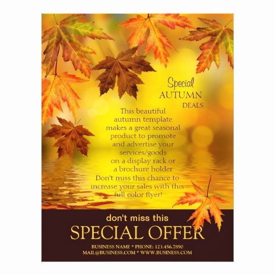 Fall Festival Flyer Template with Falling Leaves