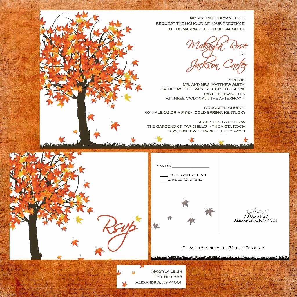 Fall Maple Tree Wedding Invitation Sample Packet Fall In